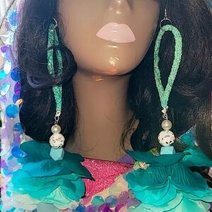 Elegant Teal Dangle Earrings